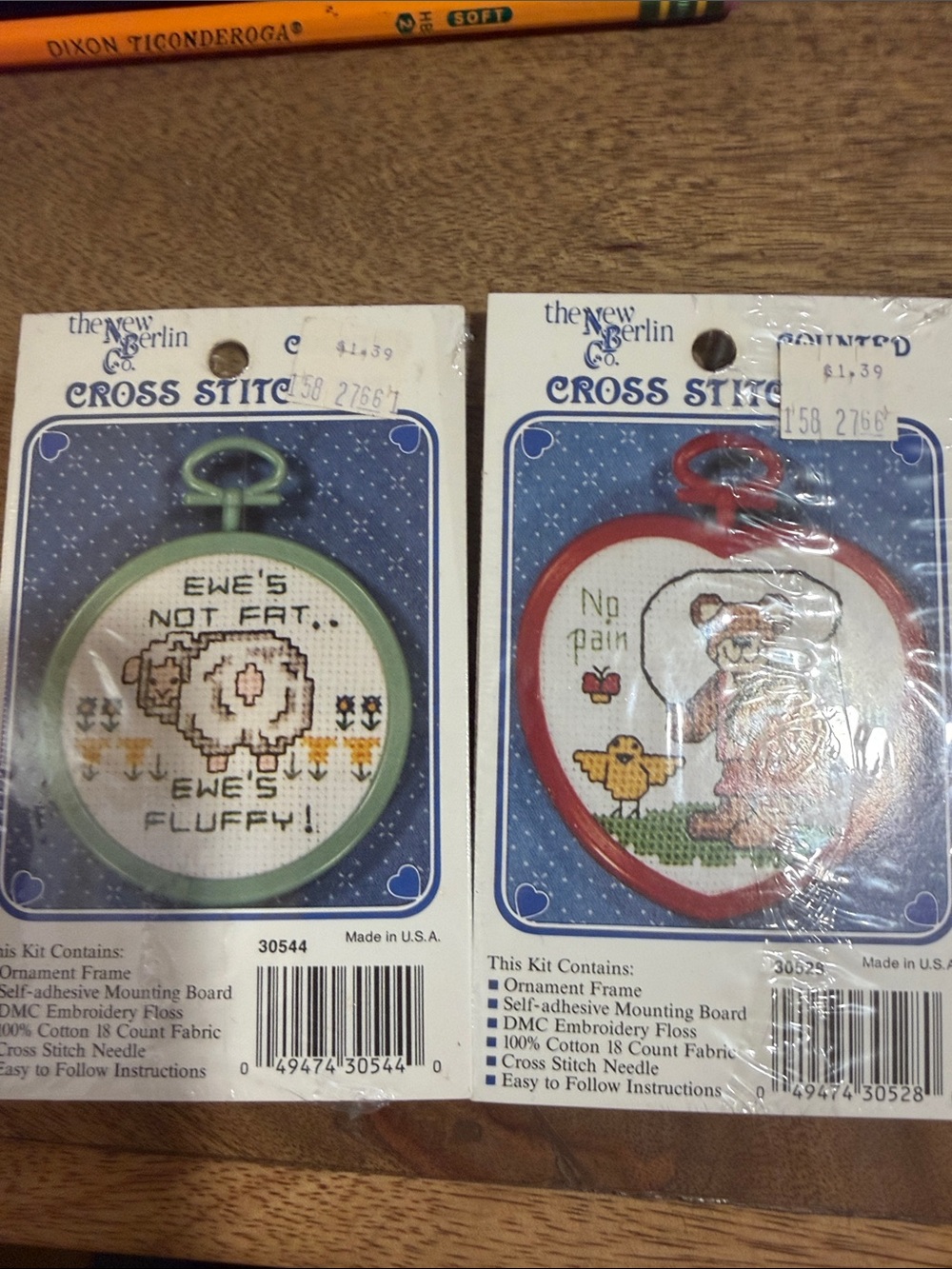 2 included!! The New Berlin Co. Pets Small Cross Stitch Ornament Kit - Green